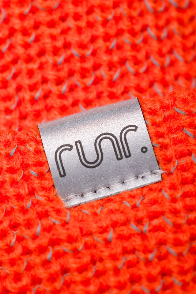 Runr Midnight Coral Reflective Beanie Hat