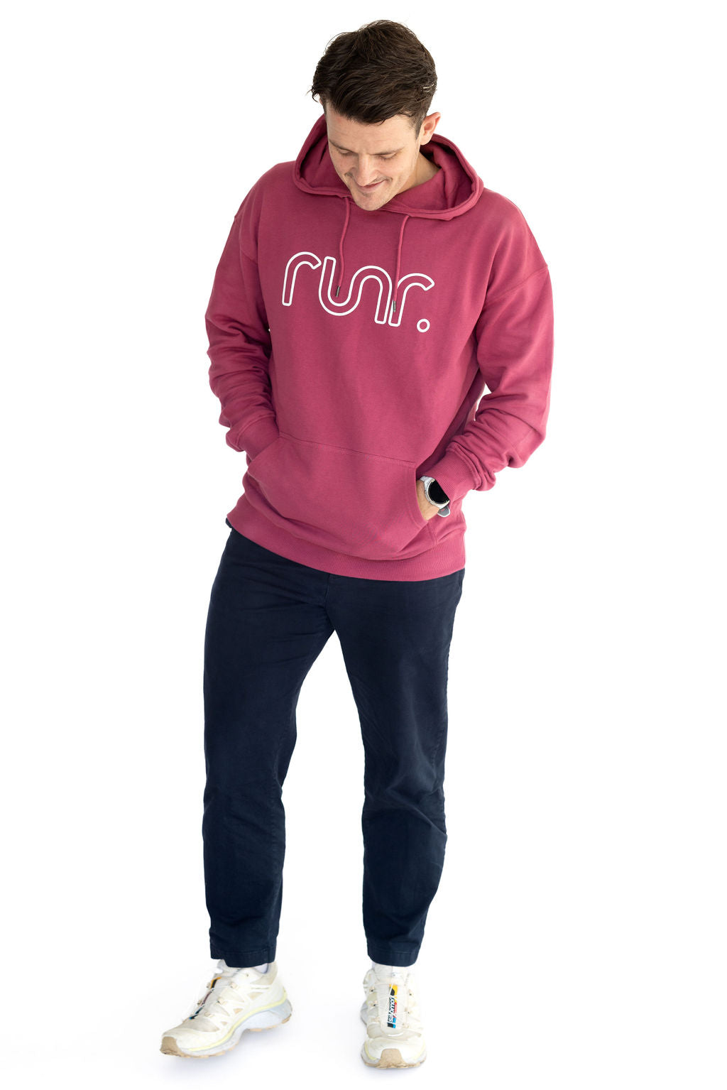 Men's Midnight Runr Hoodies - Dusky Maroon