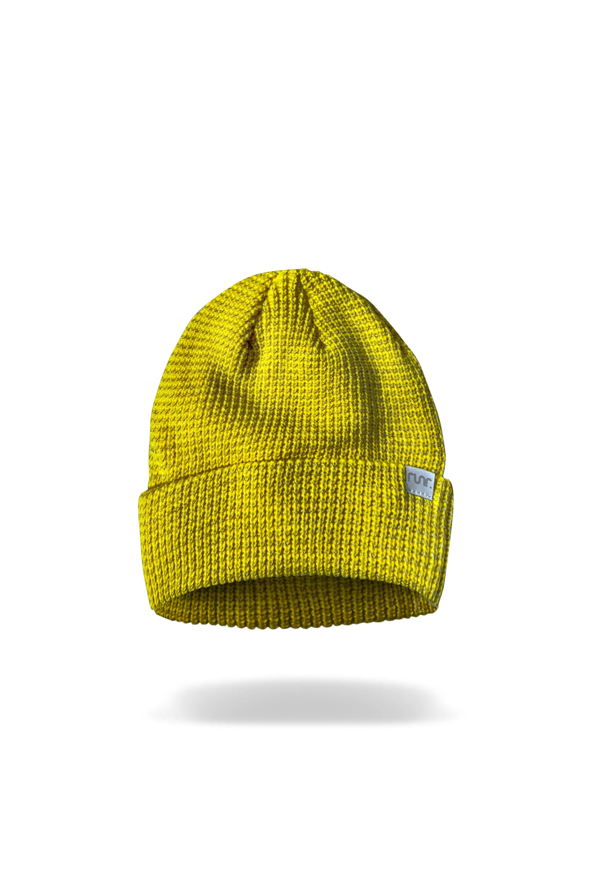 Runr Midnight Yellow Reflective Beanie Hat