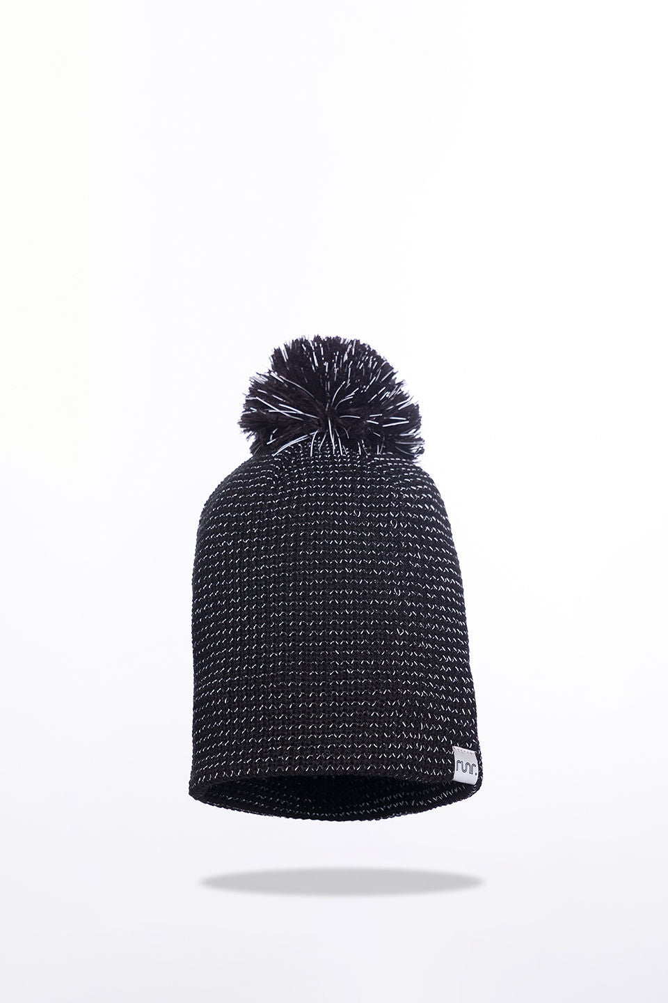 Runr Midnight Black Reflective Bobble Hat