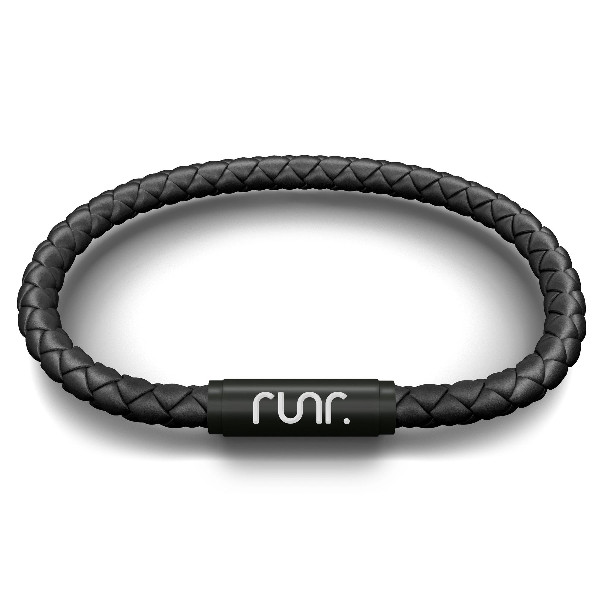 RUNR Napa Leather NOTCH Bracelet - Black with Black Clasp