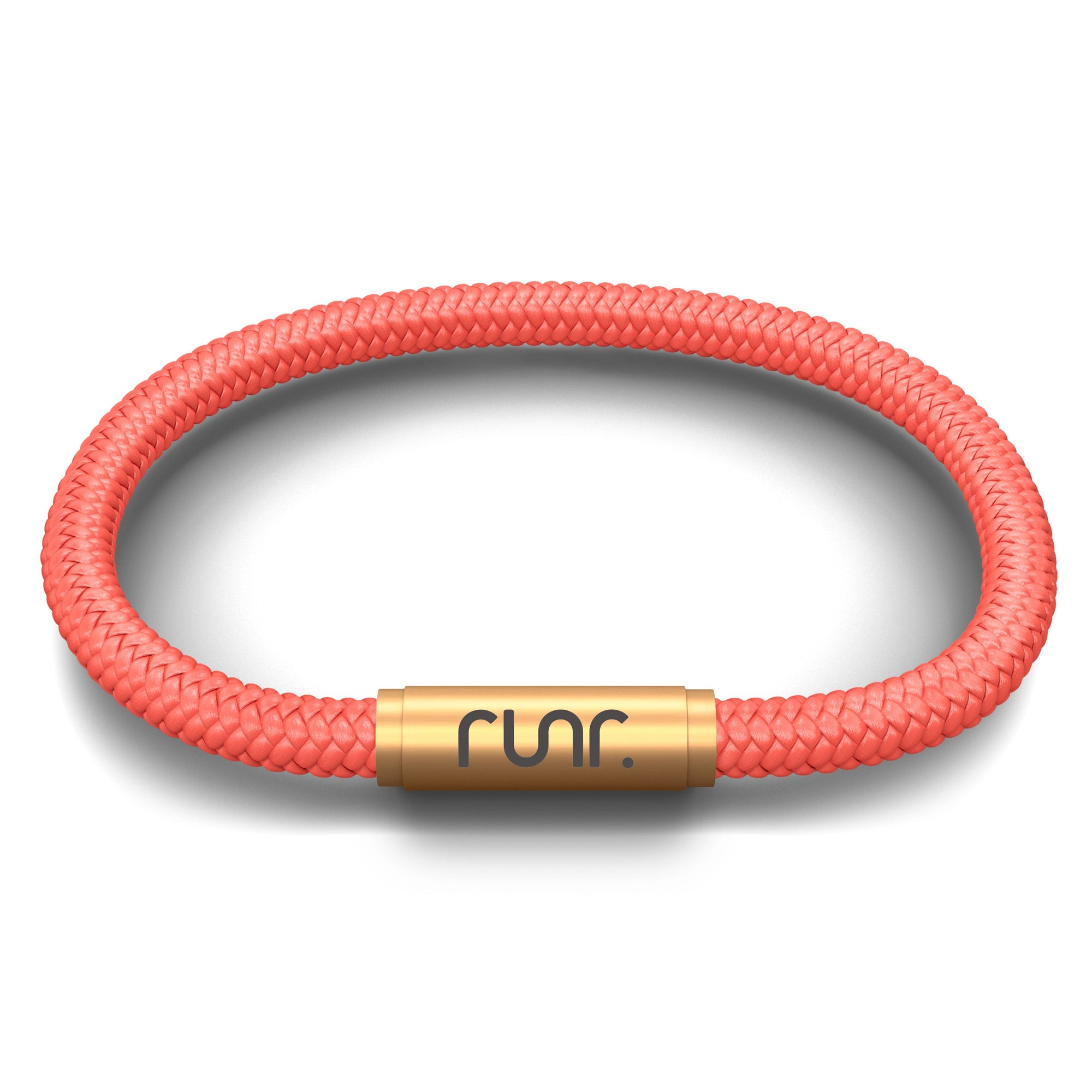 RUNR OceanYarn NOTCH Bracelet - Coral with Brass Clasp