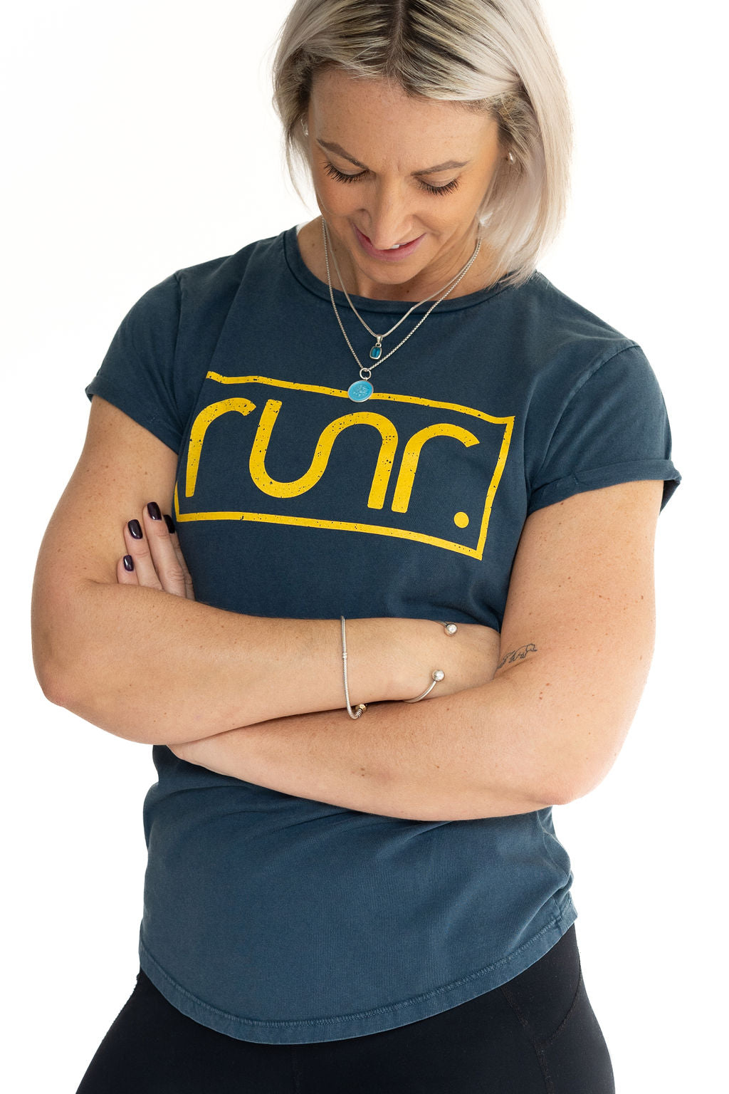 Women's Vintage Runr T-Shirts - Stonewash Denim