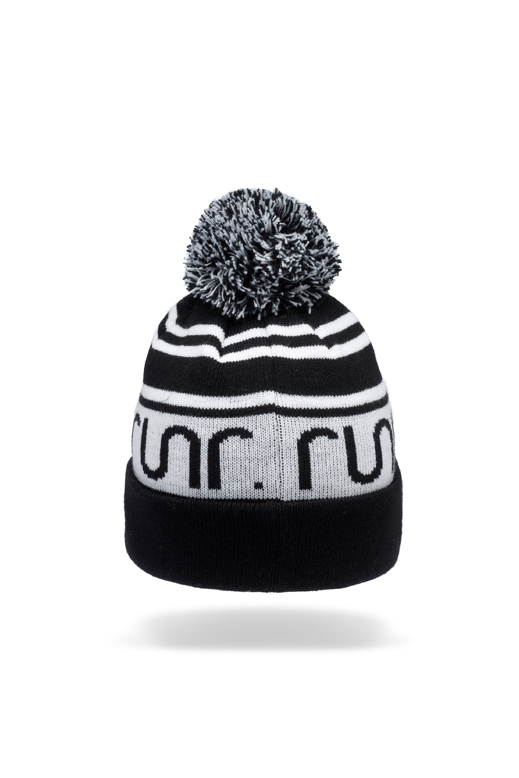 Runr Nordic Bobble Hat 2 pack - Navy + Black & White Bundle