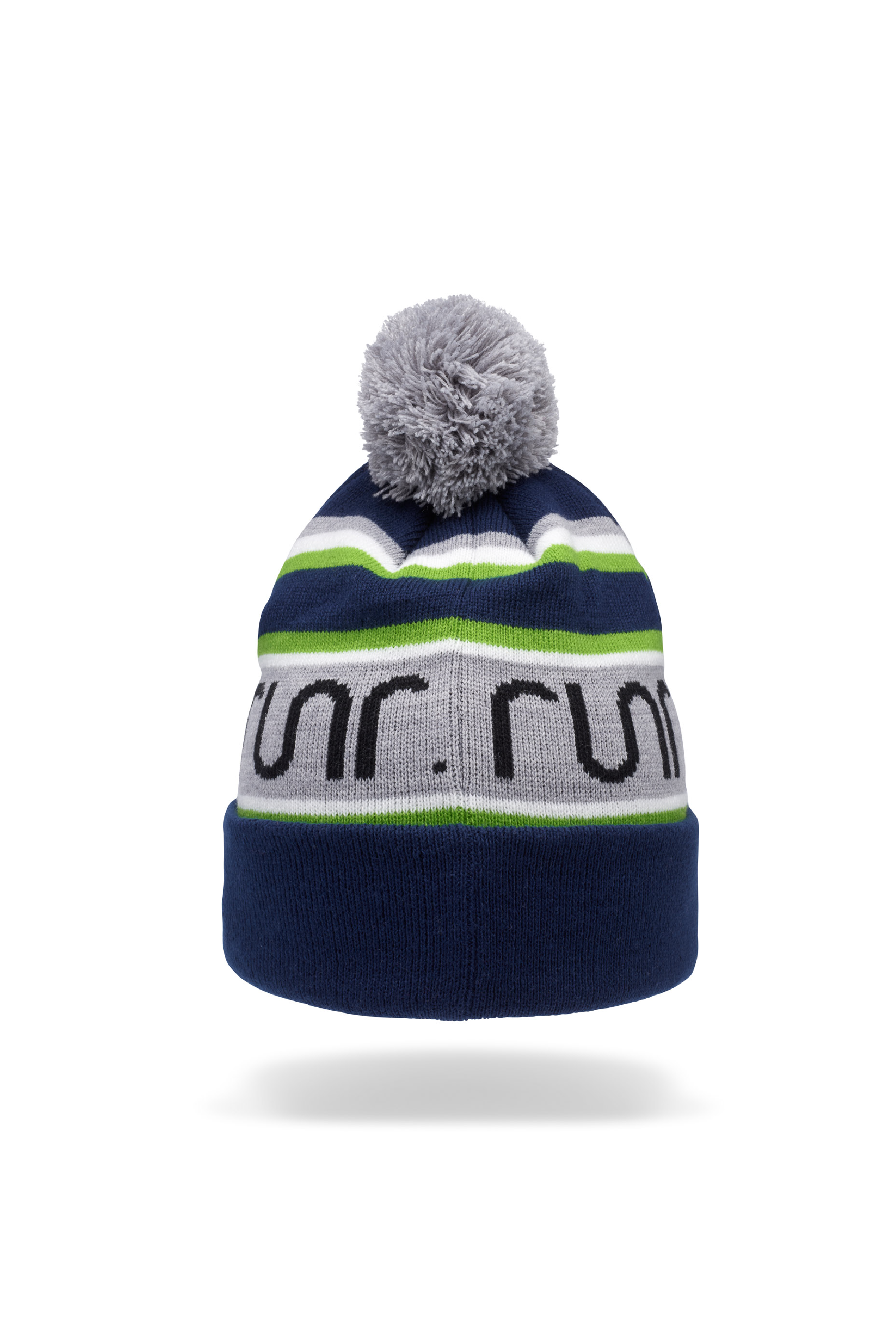 Runr Nordic Bobble Hat 2 pack - Navy + Black & White Bundle